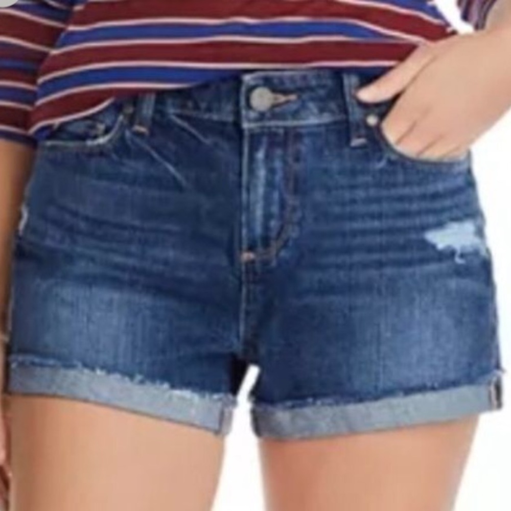 PAIGE Jimmy Jimmy Short Jean Shorts 28 Blue Stretch Distressed Festival Vacation
